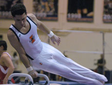 Ted Brown competes at Huff Hall on Saturday, March 12, 2005. Illinois won 221.550-209.450 over the University of Illinois at Chicago. Online Poster
