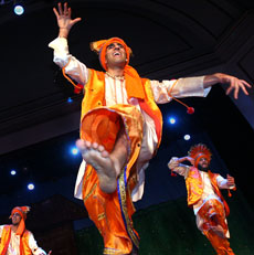 Members of the I-Bhangra team perform Saturday night at Foellinger as part of the 17th Annual India Night 2005: Across Seven Seas. The Indian Student Association put on the show Friday and Saturday nights and it included traditional Indian dancing, a f Online Poster

