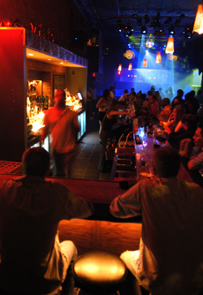 Party-goers convene at the bar and dance at the Highdive on Saturday evening. Austin Happel
