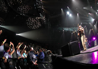 Dave Matthews Band plays in front of the crowd at Assembly Hall on Wednesday night. Peter Hoffman
