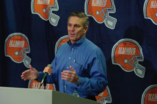 Illinois football head coach Ron Zook announced his 2006 signing class Wednesday afternoon at Bielfeldt Athletic Administration Building in Champaign. Austin Happel
