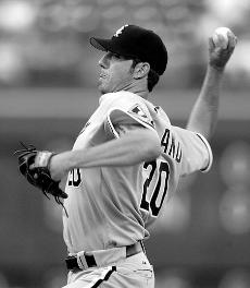 Chicago White Sox pitcher Jon Garland delivers to the Texas Rangers in the fourth inning of the game Tuesday. "He lifted the team," said White Sox Manager Ozzie Guillen. Associated Press
