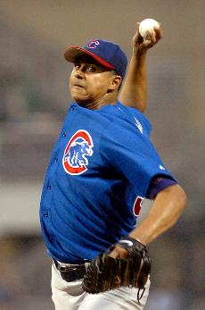 Chicago Cubs starting pitcher Angel Guzman pitches against the Pittsburgh Pirates at PNC Park in Pittsburgh, Monday. The Associated Press
