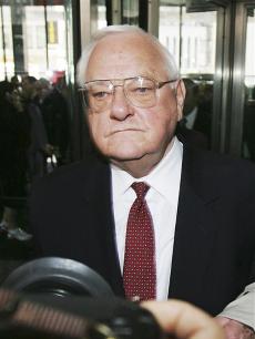 Former Illinois Gov. George Ryan, left, leaves federal court in Chicago after his conviction of racketeering and fraud charges in this April 17, 2006, file photo. On Wednesday, Sept. 6, 2006, Ryan was sentenced was sentenced to 6 1/2 years in a corruption The Associated Press
