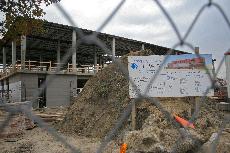 Construction continues on the new Champaign Public Library, Wednesday. The new library will be located next to the existing library at 505 S. Randolph St. in Champaign. Both private and state funds contributed to it. Brad Vest
