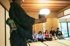 Sumie Burten performs a tea ceremony at the Japan House in Urbana on Thursday afternoon. Josh Birnbaum The Daily Illini
