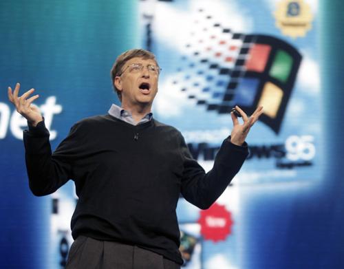 Bill Gates, chairman of Microsoft Corp., introduces the Windows Vista operating software Monday, Jan. 29, 2007 in New York. The software goes on sale Tuesday. The Associated Press
