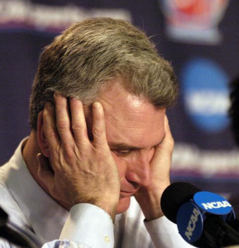 Head coach Bruce Weber speaks at press conference after Illniois fell to Virginia Tech, 52-54, at Nationwide Arena in Columbus, Ohio, Friday, March 16, 2007. Adam Babcock
