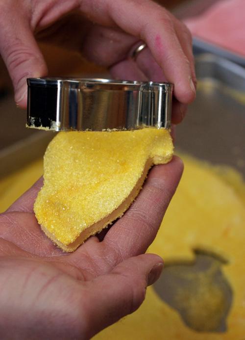 A yellow chick is ready for the inishing touches as shown in this February 23rd, 2007 photo. Homemade marshmallow critters make for a creative and mostly child-friendly project this Easter. The Associated Press
