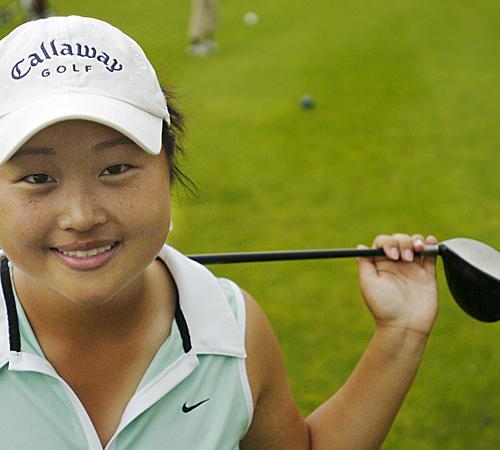 Seul Ki Park poses during practice at the Urbana Country Club on Tuesday. Park recently won the Indiana Invitational for her first individual title. Beck Diefenbach
