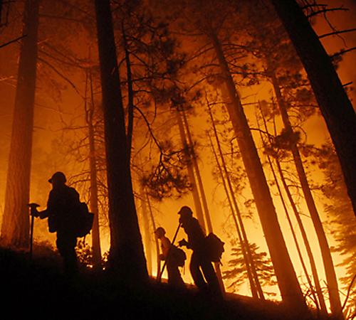 Firefighters keep watch on a prescribed burn set to fight a wildfire in South Lake Tahoe, Calif., Sunday, June 24, 2007. Firefighters launched an aggressive attack Monday to corral a raging forest fire near the popular California resort of Lake Tahoe that Autumn Cruz, The Associated Press
