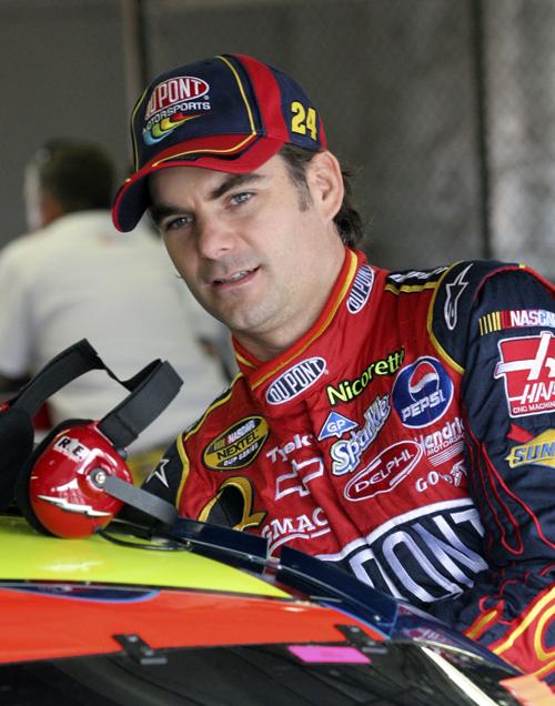 Hendricks Motorsports driver Jeff Gordon enters his car at Michigan International Speedway in Brooklyn, Mich., Saturday, June 16, 2007. With a pair of superstar drivers in Gordon and Jimmie Johnson and an unbelievable winning percentage this season, Hendr Luke Brodbeck, The Associated Press
