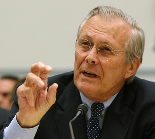 Former Defense Secretary Donald H. Rumsfeld testifies on Capitol Hill in Washington, Wednesday, Aug. 1, 2007, before the House Oversight and Government Reform Committee hearing to discuss the death of former football star and soldier Pat Tillman. Dennis Cook, The Associated Press
