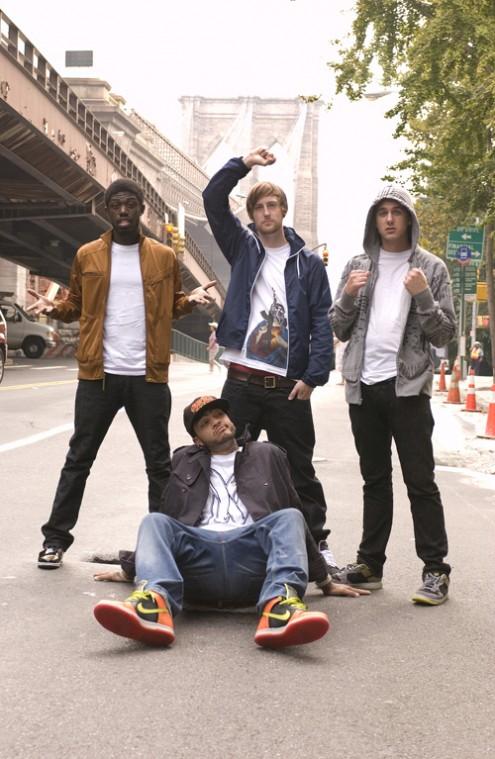 Music group Gym Class Heroes are photographed in New York, Sept. 27, 2007. From the left are Disashi Lumumba-Kasongo, Travis McCoy, sitting, Matt McGinley and Eric Roberts. The Associated Press
