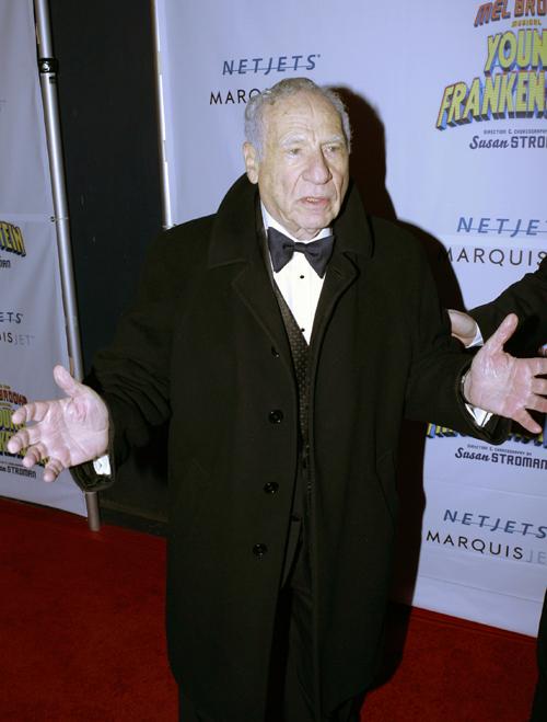 Mel Brooks arrives for the Broadway opening of the new musical Young Frankenstein in New York on Thursday. Seth Wenig, The Associated Press
