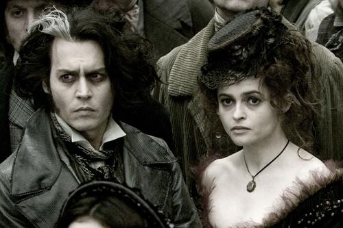This undated photo provided by DreamWorks Pictures and Warner Bros. Pictures shows actors Johnny Depp, left, as Sweeney Todd and Helena Bonham Carter as his willing accomplice Mrs. Lovett in a scene from Sweeney Todd: The Demon Barber of Fleet Street. Leah Gallo, The Associated Press

