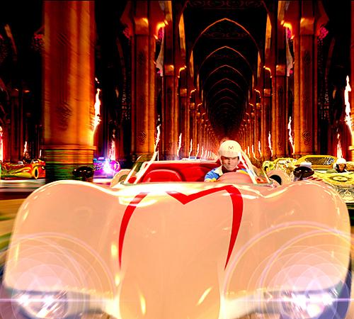This image released by Warner Bros. Entertainment shows Emile Hirsch in a scene from Speed Racer. The Associated Press
