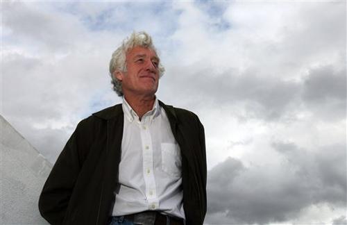 Cinematographer Roger Deakins, who was nominated for two Oscars for "No Country for Old Men" and "The Assassination of Jesse James," is shown on the roof of the Harmony Gold building in Los Angeles, Sunday. Ann Johansson, The Associated Press
