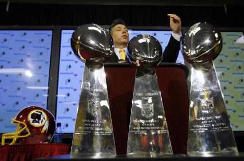 Jim Zorn, new head coach of the Washington Redskins, speaks during a news conference at Redskins Park in Ashburn, Va., on Sunday. Jose Luis Magana, The Associated Press
