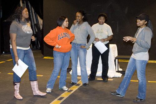 Members of Inner Voices Social Issues Theatre rehearse Wednesday for their upcoming shows. Jeremy Berg
