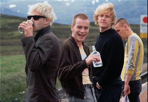 This undated photo released by Warner Bros. shows, from left, actors Johnny Lee Miller, Ewan McGregor, Kevin McKidd and Ewen Bremmer in a scene from the film Trainspotting. Drugs and pop culture have had a long and healthy relationship. But despite bein Daniel Liam, The Associated Press
