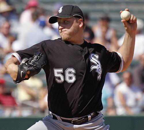 Chicago White Sox pitcher Mark Buehrle throws against the Arizona Diamondbacks in a spring training game in Tucson, Ariz., on Feb. 29. John Miller, The Associated Press
