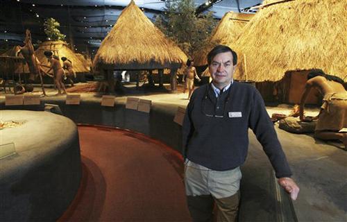 Bill Iseminger poses inside the Museum at the Cahokia Mounds Historic Site near Collinsville, Ill., on Jan. 29, 2008. In 1980, Bill Iseminger and other archaeologists drew up a plan to acquire land, build an interpretive center and learn what they could a Derik Holtmann, The Associated Press
