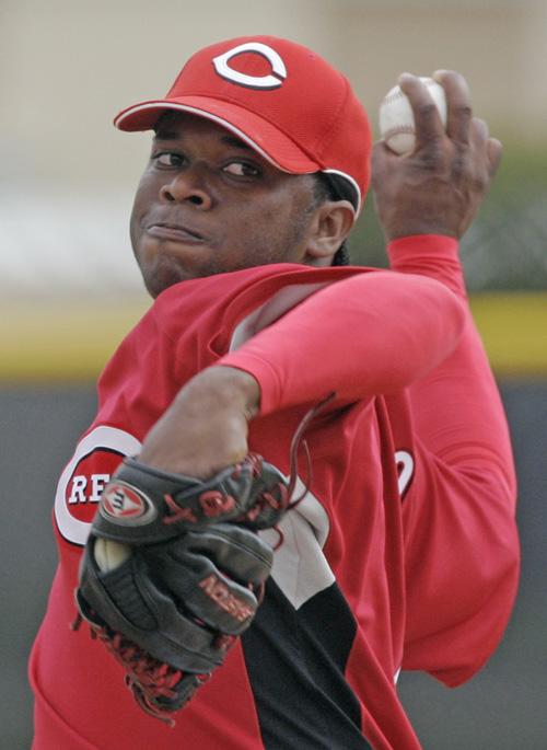 Cincinnati Reds pitcher Johnny Cueto throws during spring training in Sarasota, Fla., on Feb. 20. Before acquiring the hard-throwing 22-year-old, the Reds had long been an afterthought in international scouting. Al Behrman, The Associated Press
