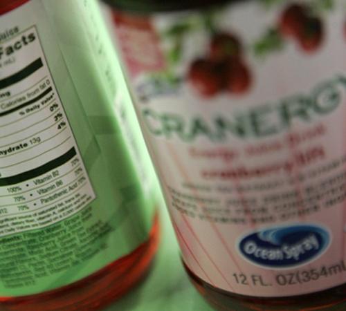 The new Ocean Spray energy drink called Cranergy is photographed during a promotional event on May 15 in New York. Ocean Spray recently launched Cranergy Energy Juice Drink, a low-calorie beverage that is sweetened with Splenda and caffeinated with green Mary Altaffer, The Associated Press
