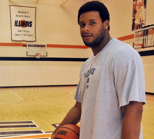 Sergio McClain, a former player on the Illinois basketball team, is now coaching at Parkland College. Wes Anderson
