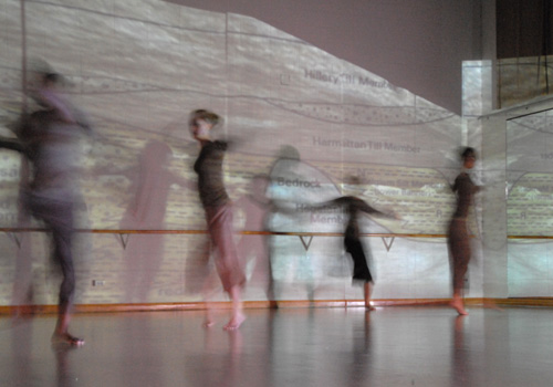University dancers perform in Mahomet Aquifer Project, a dance choreographed by Jennifer Monson, at the Krannert Center for the Performing Arts. The dance told of the water flow through the central Illinois water system. Courtesy photo

