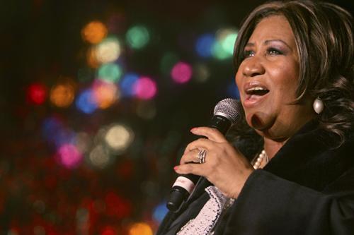 Aretha Franklin performs Dec. 4, 2008, during the 85th annual Christmas tree lighting at the New York Stock Exchange in New York. Mary Altaffer, The Associated Press
