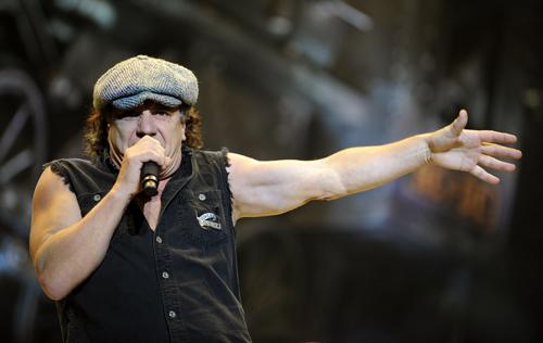 AC/DC lead singer Brian Johnson performs Nov. 12, 2008, on the Black Ice tour at Madison Square Garden in New York. Jeff Zelevansky, The Associated Press
