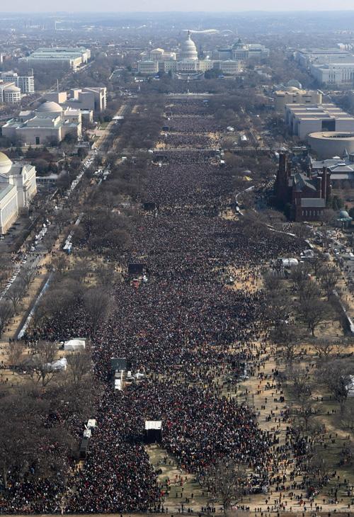 More than 1 million people are estimated to have gathered during the inauguration ceremony of President Obama on Tuesday in Washington, D.C. Luis M. Alvarez, The Associated Press
