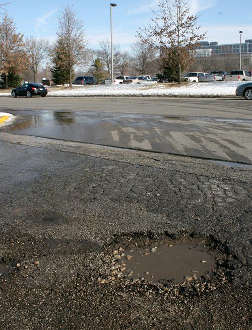 Changing winter temperatures have contributed to pothole formation and deteriorating road conditions. Erica Magda
