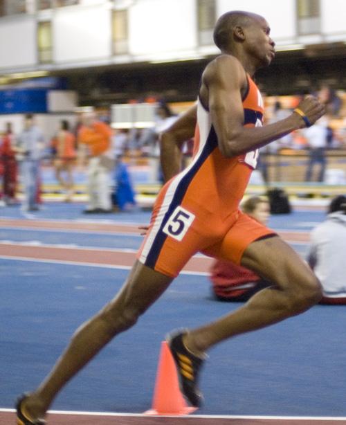 Ned Mulka Daily Illini Illinois Lesiba Masheto competes in the 400 meter dash during the 2009 Carle/Health Alliance Invite at the Armory on January 24, 2008.
