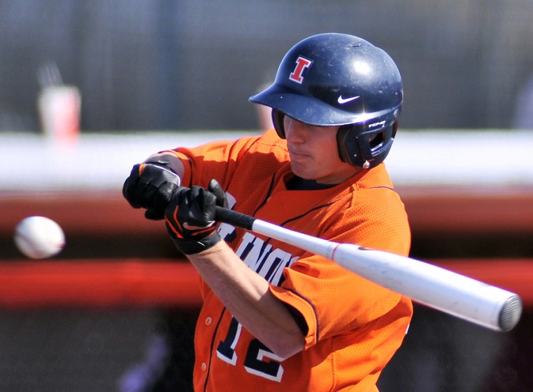 Illinois Brandon Wikoff swings at a pitch during the second game of the doubleheader against Indiana on Saturday, April 4, 2009. The Illini won 5-4 over the Hoosiers in their only win of the three game series.
