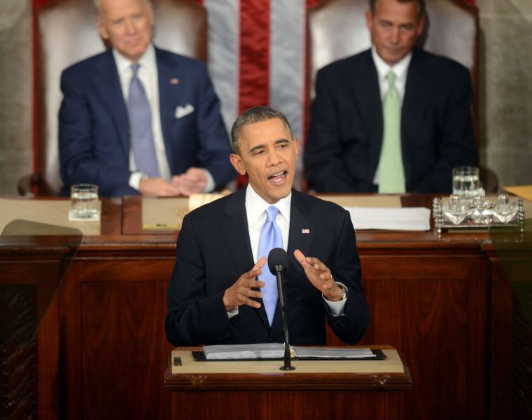 President Barack Obama delivers his State of the Union speech during a joint session of Congress on Capitol Hill in Washington, D.C., Tuesday, Jan. 28, 2014.