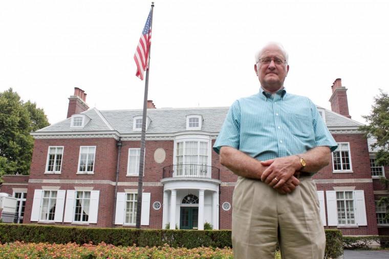 University of Illinois president Robert Easter stands outside the Presidents House in Urbana. Easter officially began his two-year term as president of the university on Sunday, July 1.