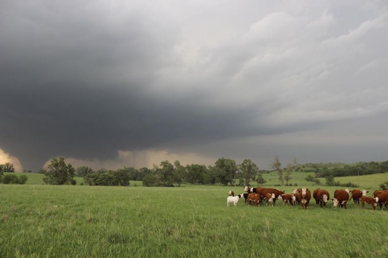 A large tornado near Bennington, KS, on May 28, 2013.