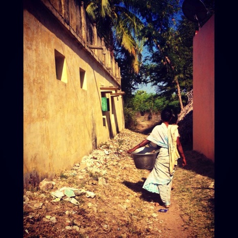 Rural village homemaker in India.