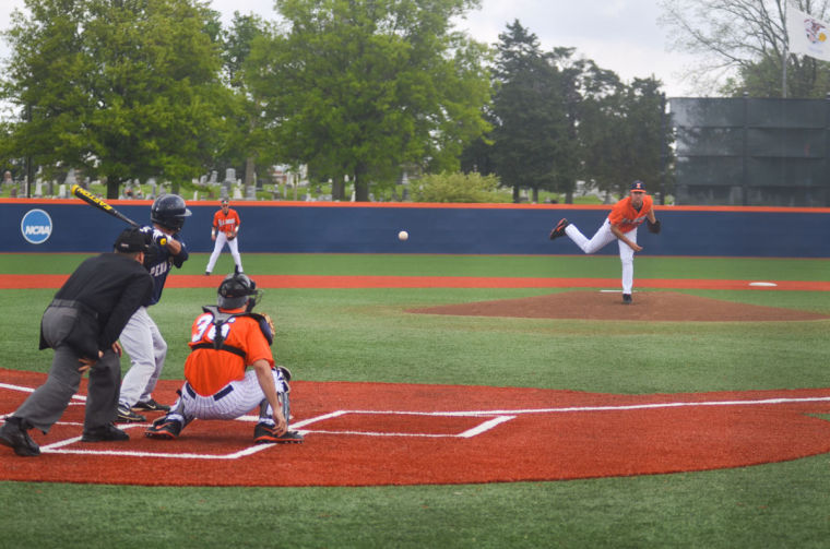 Ryan Castellanos (20) pitches during the game against Penn State on May 11, 2013. The Illini won 8-6.
