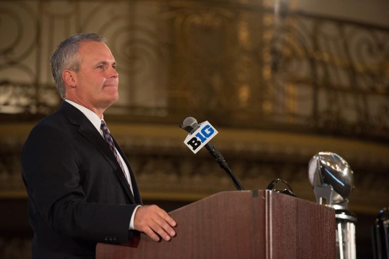 Tim Beckman speaks about the upcoming football season during the Big Ten Media Days in Chicago this week. 