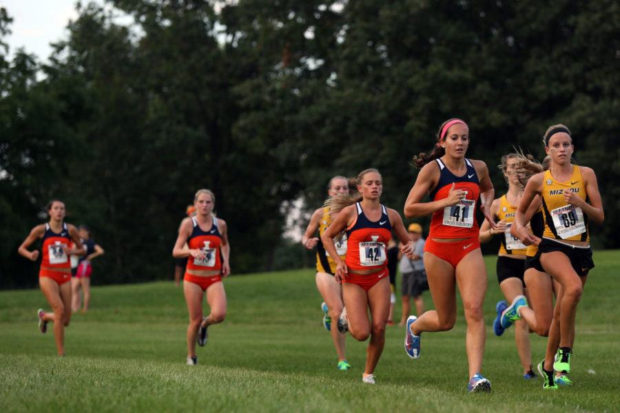 Members+of+the+Fighting+Illini+womens+track+and+cross+country+team+run+the+second+lap+of+the+course+during+the+Illini+Challenge+at+the+UI+Arboretum+on+Friday%2C+Aug.+29%2C+2014.+The+womens+cross+country+placed+second+with+a+combined+total+of+31+points.
