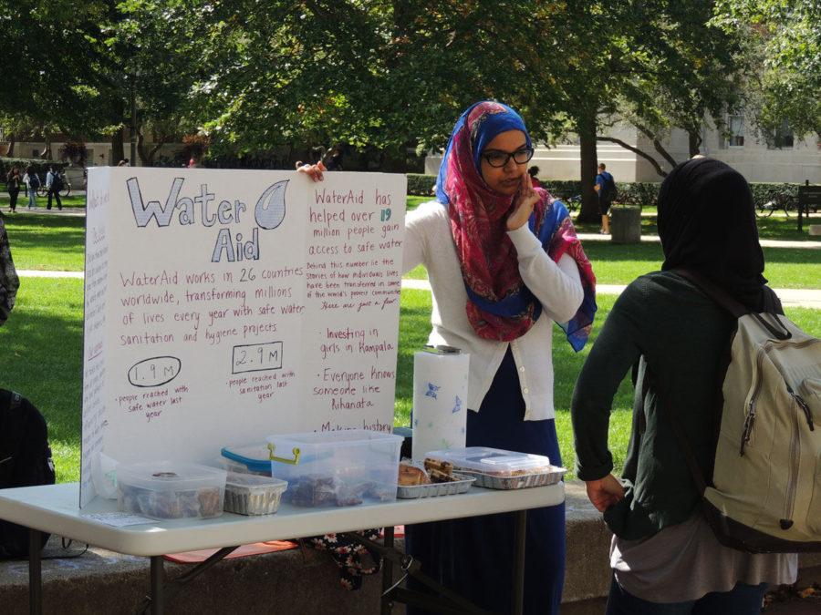 Members of WaterAid at UIUC run a bake sale on the Quad on Thursday afternoon. The RSO aims to improve clean water access worldwide through fundraising initiatives and eventual overseas volunteering.