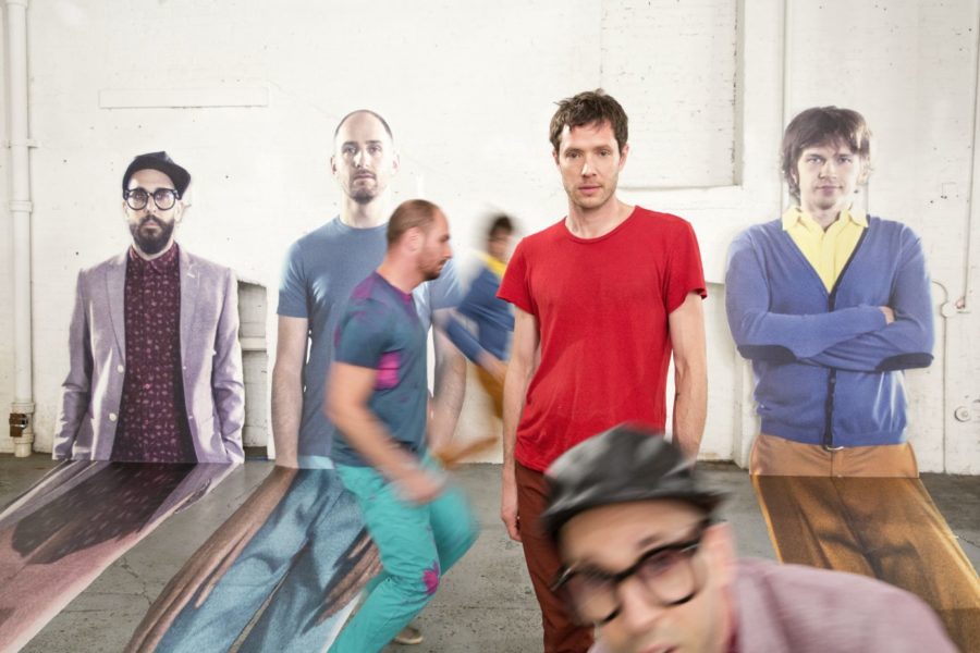 OK GO on the set of The Writings On The Wall Brookyn NY June 2014 Photograph by Gus Powell