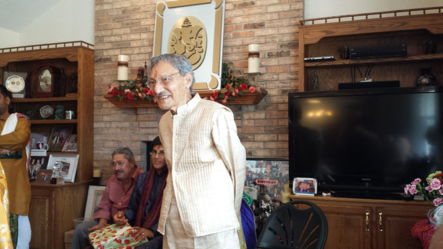 Janardan Kukreti, former University professor of veterinary medicine and Champaign resident, celebrates his 102nd birthday in his son’s house on Saturday. 