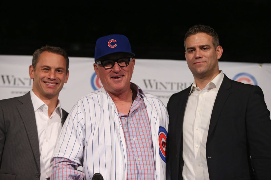 The+Chicago+Cubs+name+Joe+Maddon+the+Cubs+54th+manager+in+franchise+history+on+Monday%2C+Nov.+3+at+The+Cubby+Bear+sports+bar+in+Chicago.