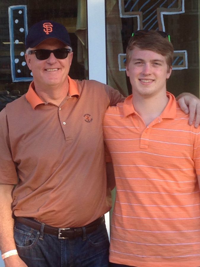 Sophomore Will Sander (right) and his father, Mark Sander, both have been members of the Phi Kappa Psi fraternity.