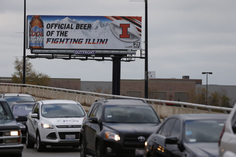 A Coors Light billboard officially tied to the University of Illinois can be seen on Chicagos North Side, but not in Champaign-Urbana anymore.